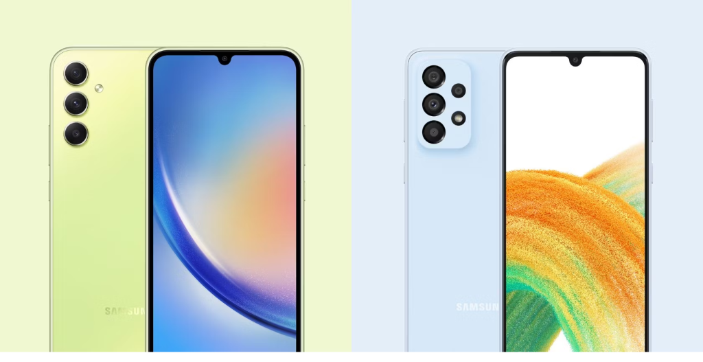 مقایسه گوشی A34 و گوشی A33