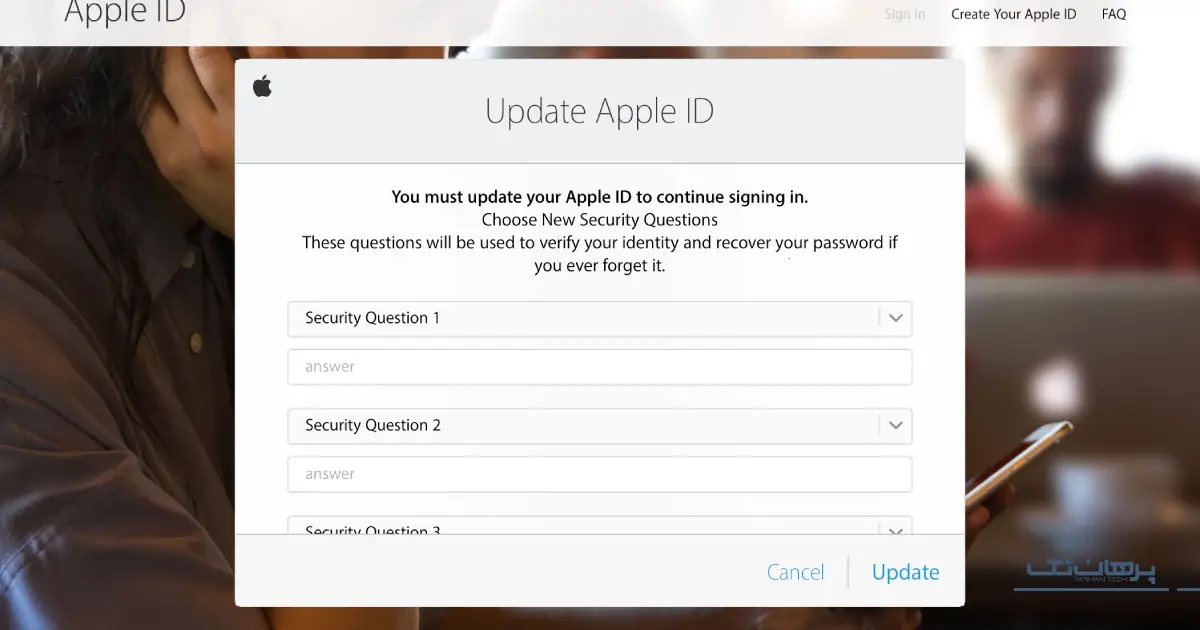 بازیابی رمز اپل ایدی با سوال امنیتی
